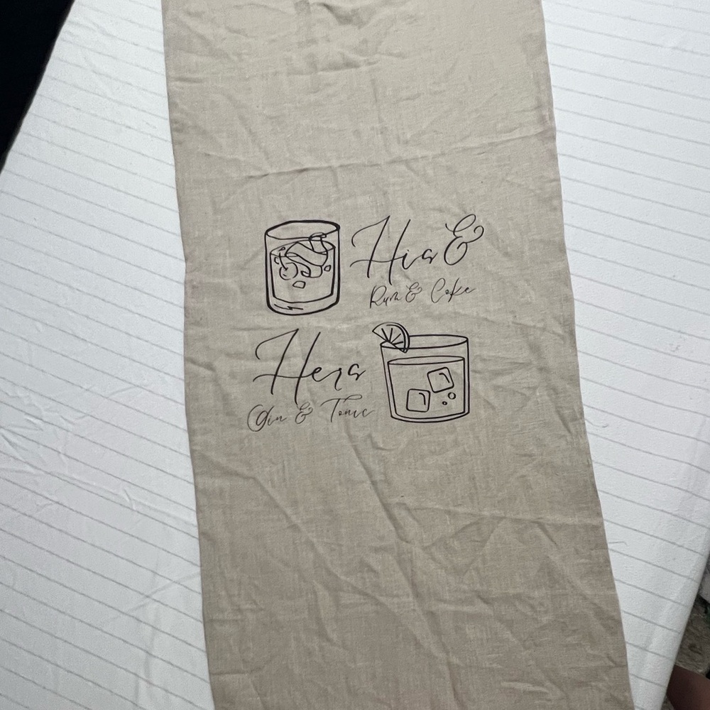 Beige His & Hers Drink Canvas for Weddings